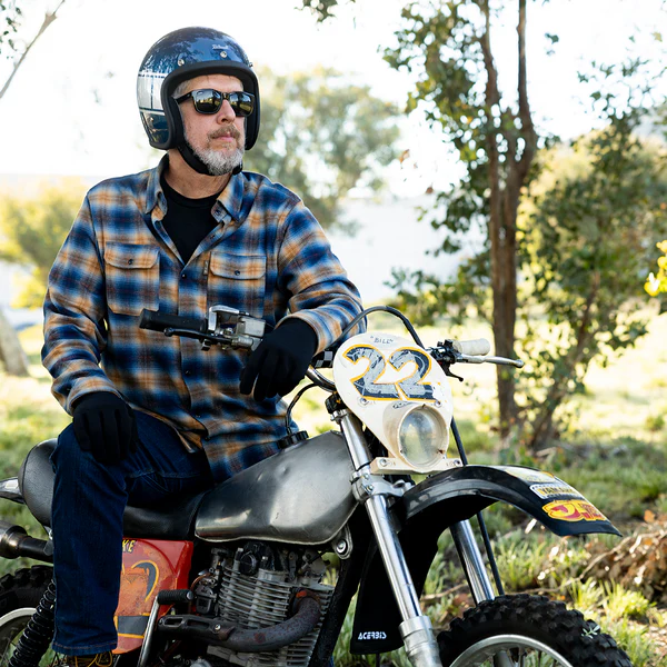 Шлем Biltwell BONANZA - 3/4 цвет -  синий металлик с серебристой полосой - размер M - 1001-5116-203