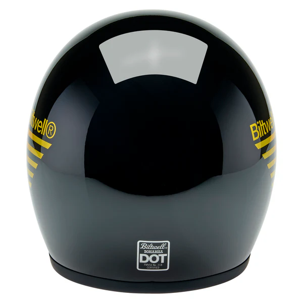 Шлем Biltwell BONANZA - 3/4 цвет -  черный глянец с полосами - размер XS - 1001-5115-201