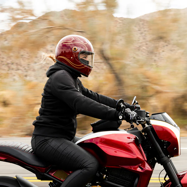 Шлем Biltwell GRINGO S ECE R22.06 - бордовый с языками пламени - размер L - 1003-594-504