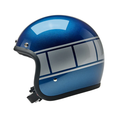 Шлем Biltwell BONANZA - 3/4 цвет -  синий металлик с серебристой полосой - размер XS - 1001-5116-201