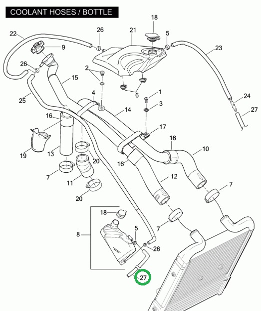 Шланг слива с бачка охлаждающей жидкости на землю OEM Harley-Davidson 62953-01