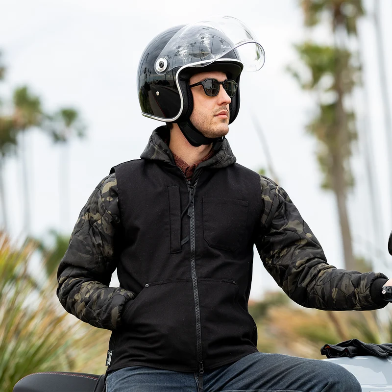 Шлем Biltwell TAHOE - 3/4 с визором - черный глянец - размер S - 1008-101-502