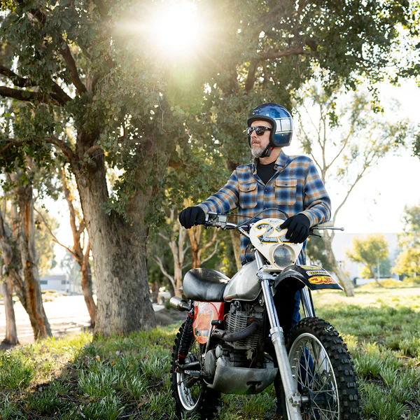 Шлем Biltwell BONANZA - 3/4 цвет -  синий металлик с серебристой полосой - размер M - 1001-5116-203