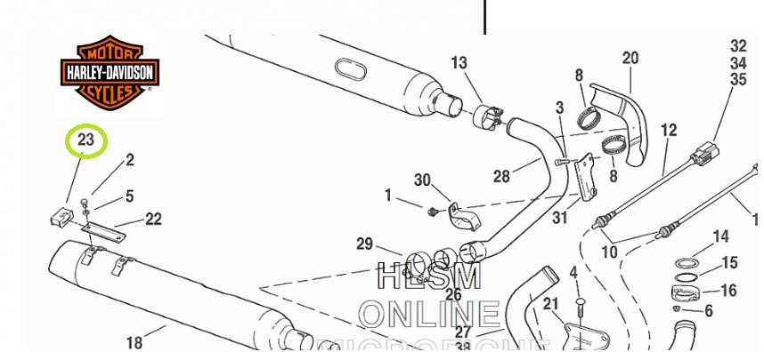 Демпфер глушителя оригинал Harley-Davidson 65724-85A - шт. 