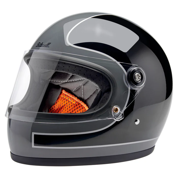 Шлем Biltwell GRINGO S ECE R22.06 - Gloss Storm Grey / Black Tracker - серо-черный с узором - размер L - 1003-562-504