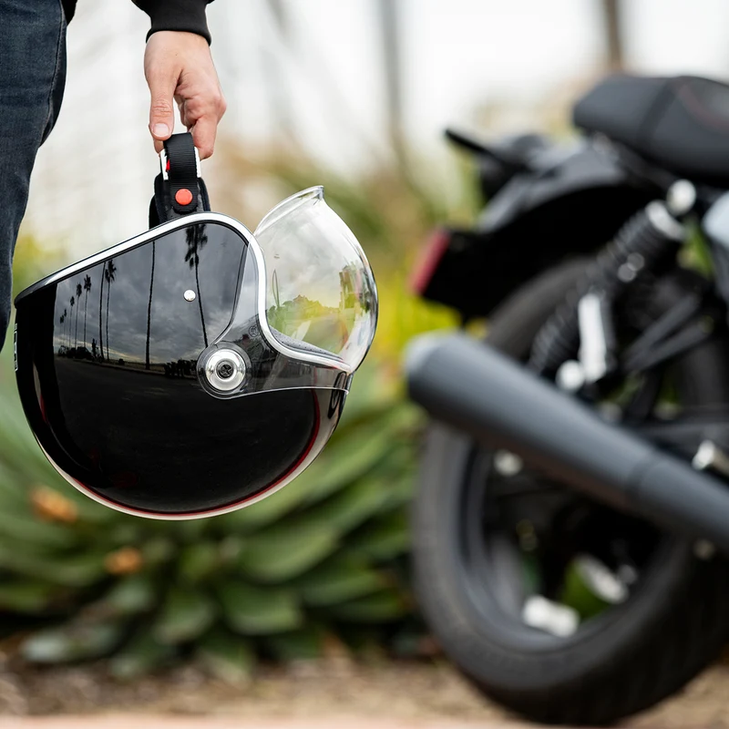 Шлем Biltwell TAHOE - 3/4 с визором - черный глянец - размер S - 1008-101-502