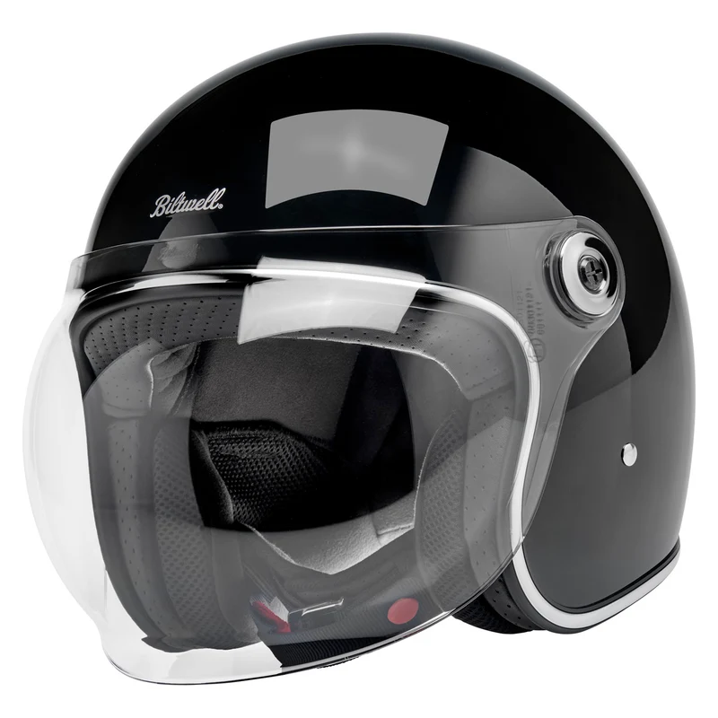 Шлем Biltwell TAHOE - 3/4 с визором - черный глянец - размер S - 1008-101-502