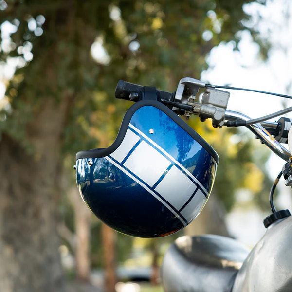 Шлем Biltwell BONANZA - 3/4 цвет -  синий металлик с серебристой полосой - размер M - 1001-5116-203