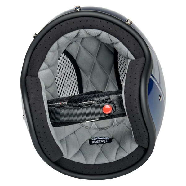 Шлем Biltwell BONANZA - 3/4 цвет -  синий металлик с серебристой полосой - размер M - 1001-5116-203