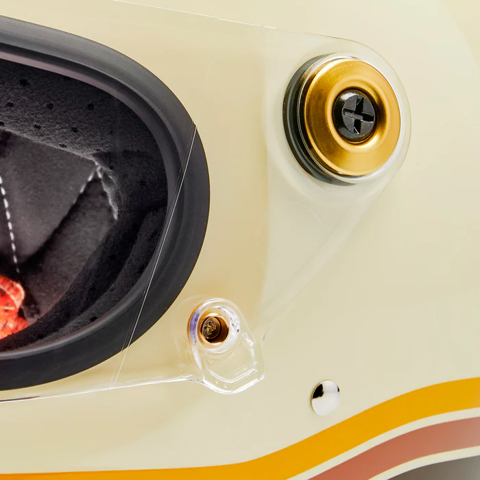 Шлем Biltwell GRINGO S ECE R22.06 - винтажный белый с полосами - размер L - 1003-560-504