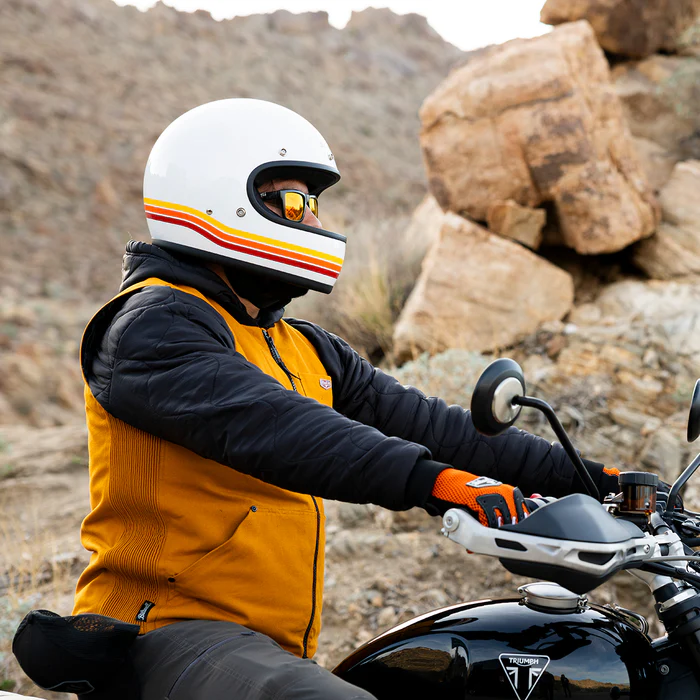 Шлем Biltwell Gringo ECE R22.06 - белый глянец с полосами - размер M - 0101-18364, 1002-591-503