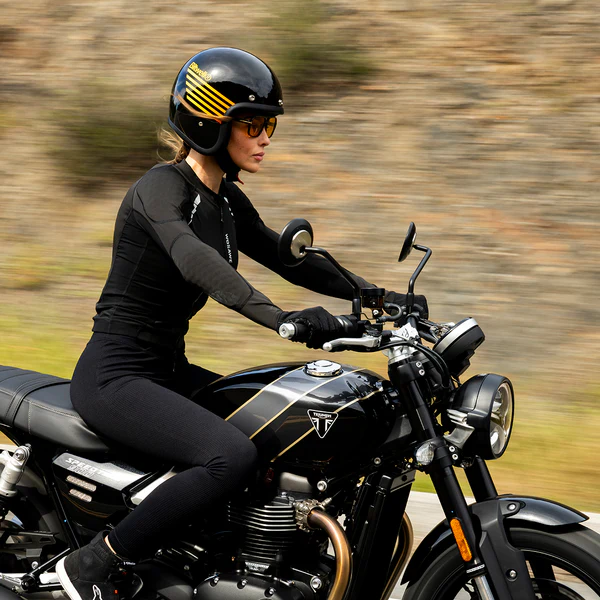 Шлем Biltwell BONANZA - 3/4 цвет -  черный глянец с полосами - размер M - 1001-5115-203